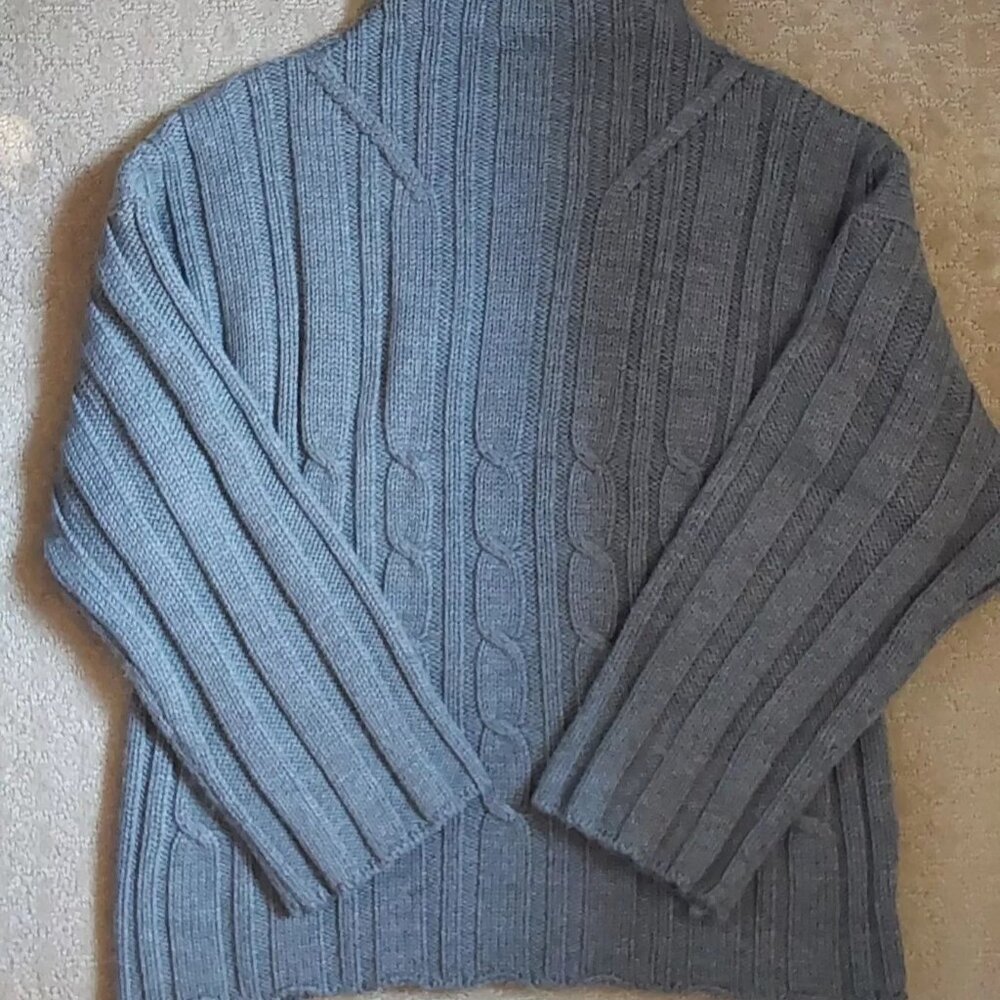 EQUIPMENT FEMME Womens Chunky Cable Knit Gray Oversized Sweater, size S/P